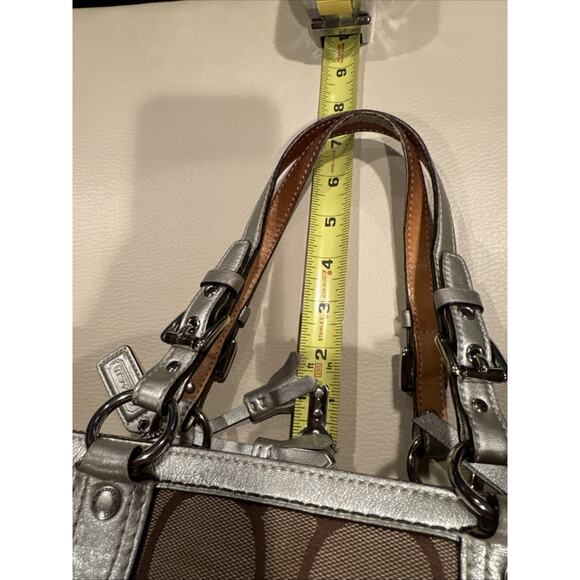 Vintage Coach Gallery East West Tote Bag In The Signature Canvas Leather Trim - Picture 12 of 16